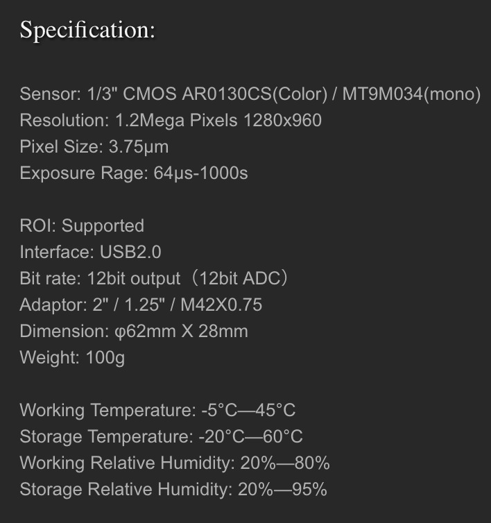 ASI120MM Specs